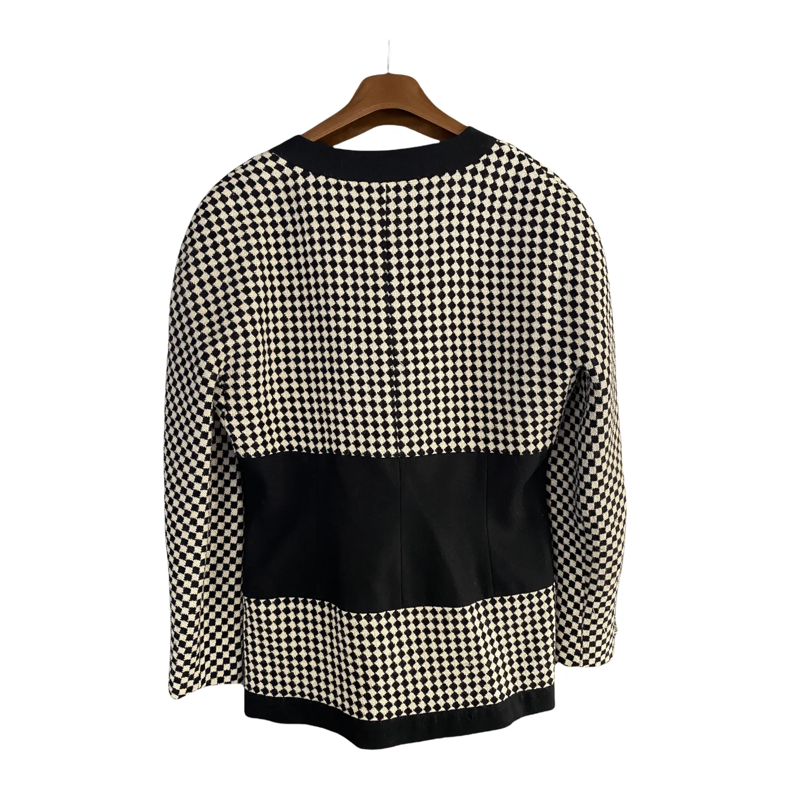 Karl Lagerfeld Vintage Wool Jacket Black and White Check UK Size 12/14