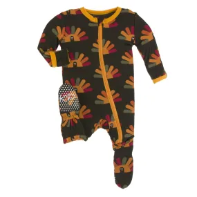 KicKee Pants Bark Turkey Footie with Zipper