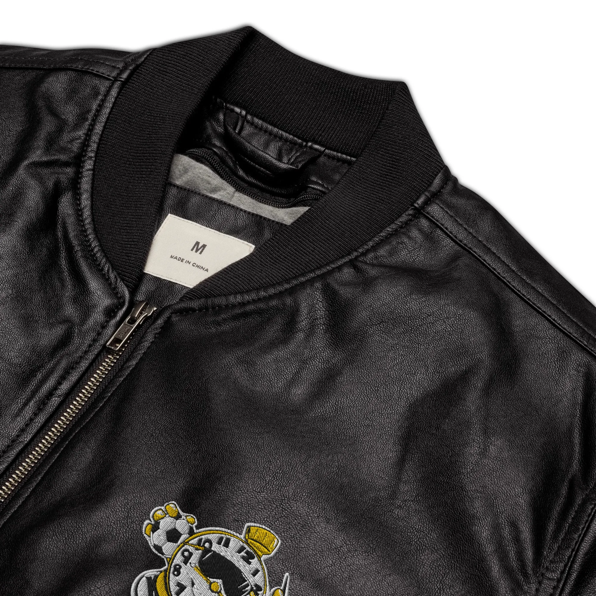 Kids After Hours Embroidered Leather Look Bomber Jacket