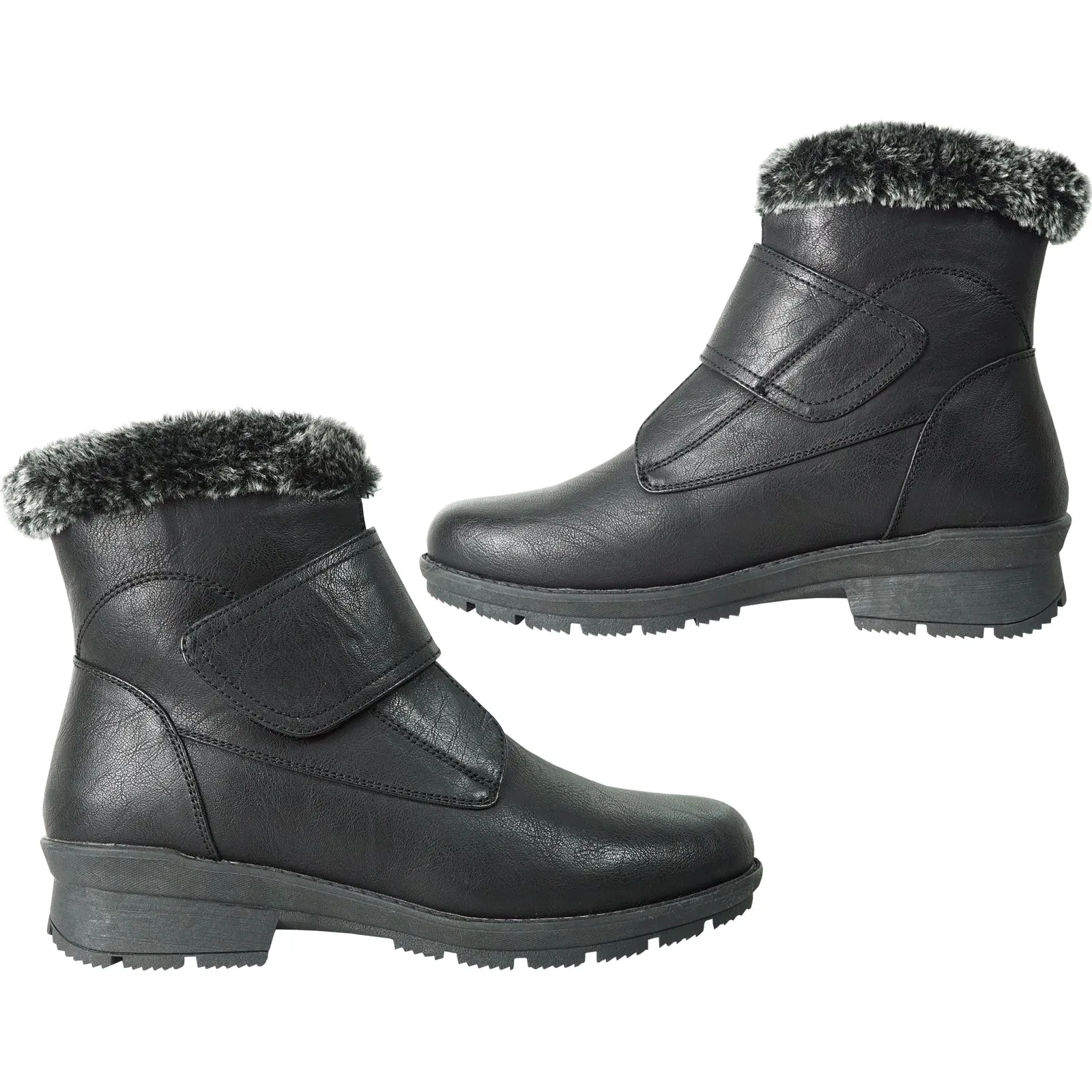 KOZI Canada Waterproof Women Boot HF2612 Ankle Winter Fur Casual Boot Black