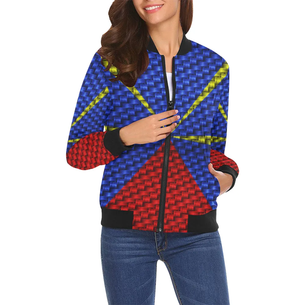 LA REUNION FLAG All Over Print Bomber Jacket for Women