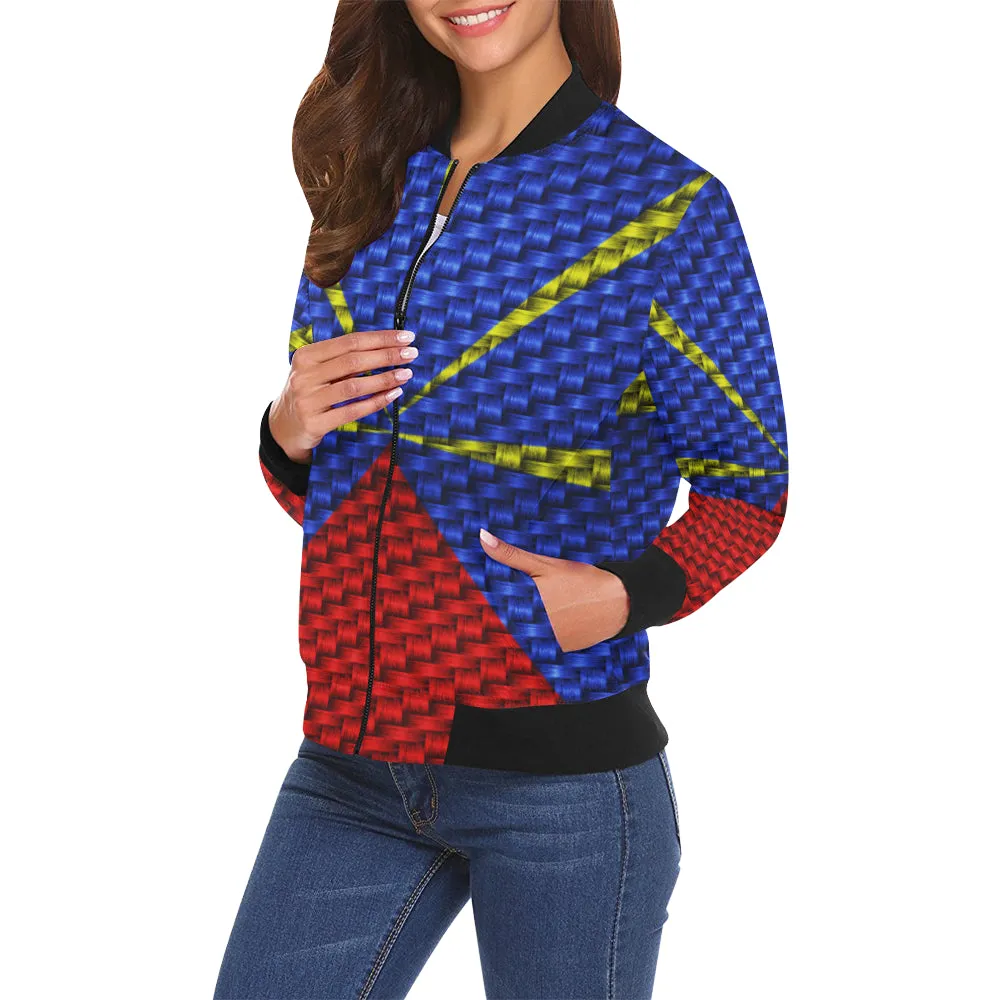 LA REUNION FLAG All Over Print Bomber Jacket for Women