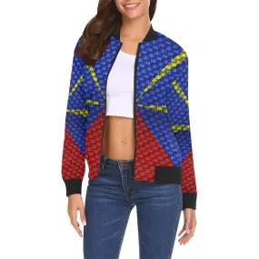 LA REUNION FLAG All Over Print Bomber Jacket for Women