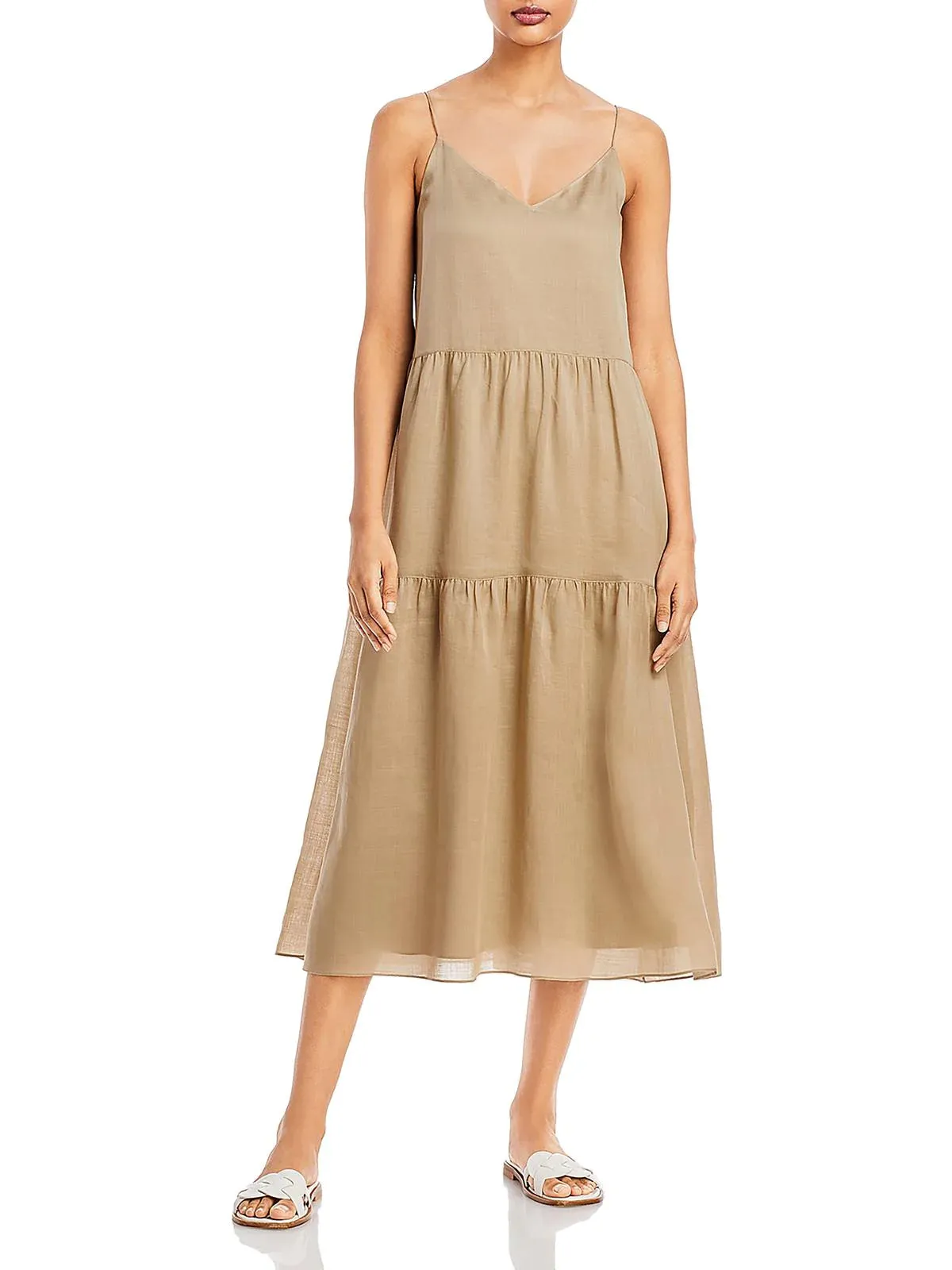 Lafayette 148 New York Hartford Tiered Midi Dress, Size Medium