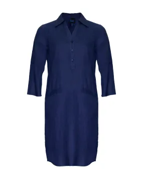 Linen Shirt Dress Blue