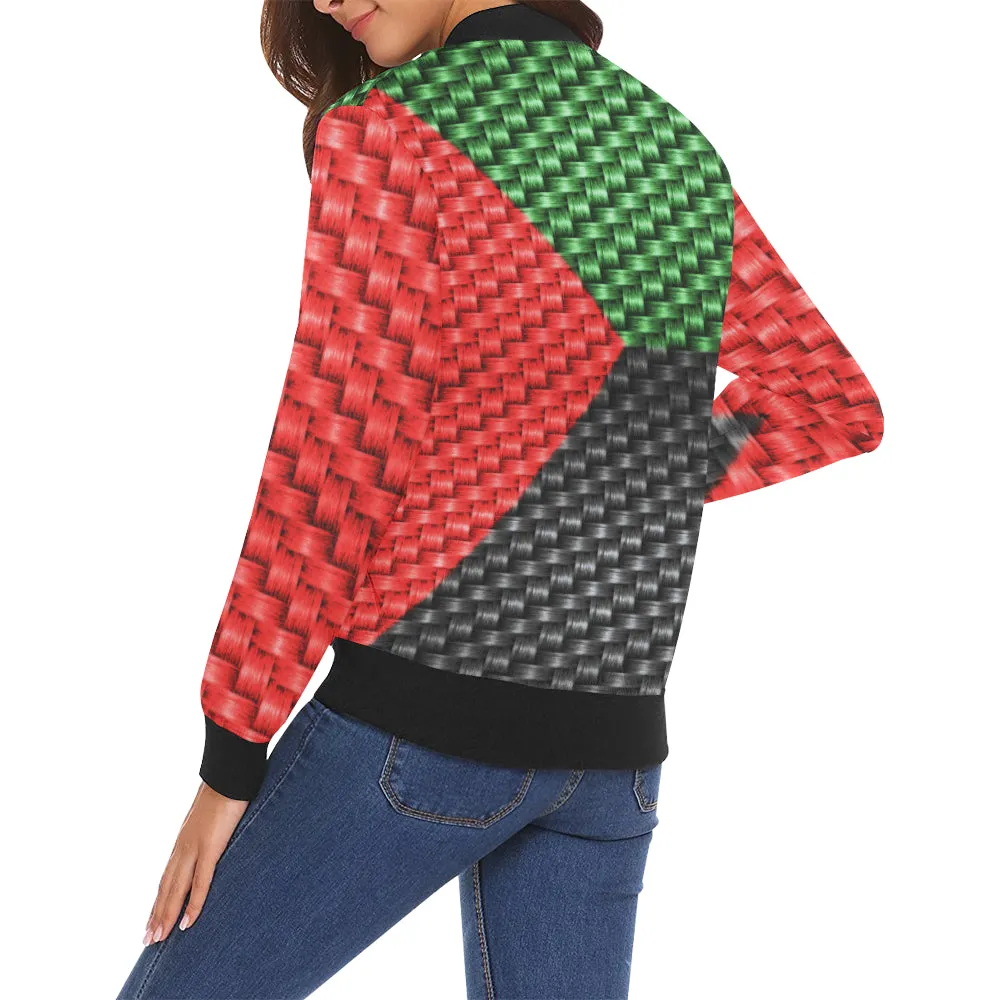 MADA FLAG All Over Print Bomber Jacket for Women