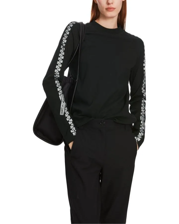 Marc Cain Zipper Print Pullover