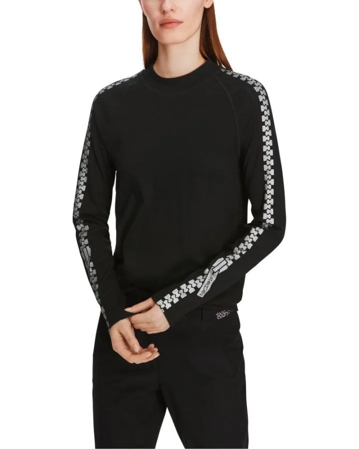 Marc Cain Zipper Print Pullover