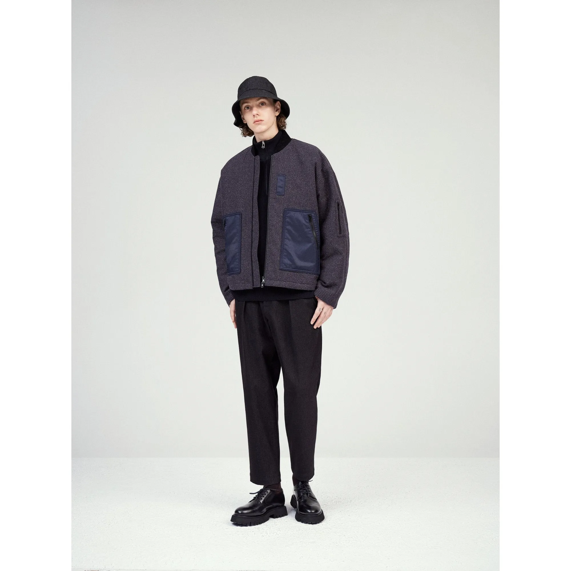 Men Bomber Jacket - Navy