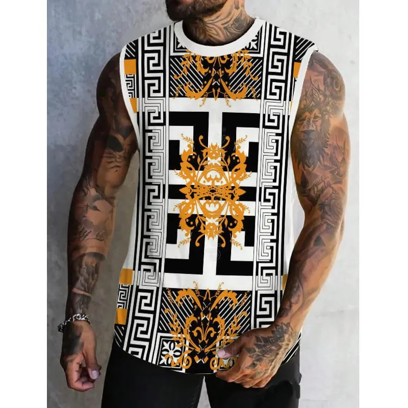 Men's Baroque Greek Printed Casual Tank 05202281L