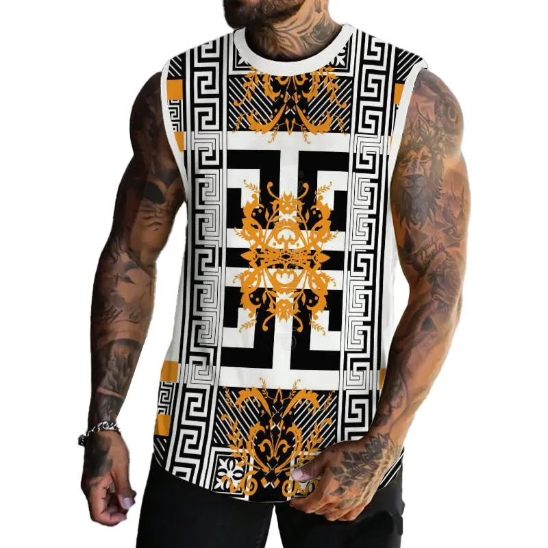 Men's Baroque Greek Printed Casual Tank 05202281L