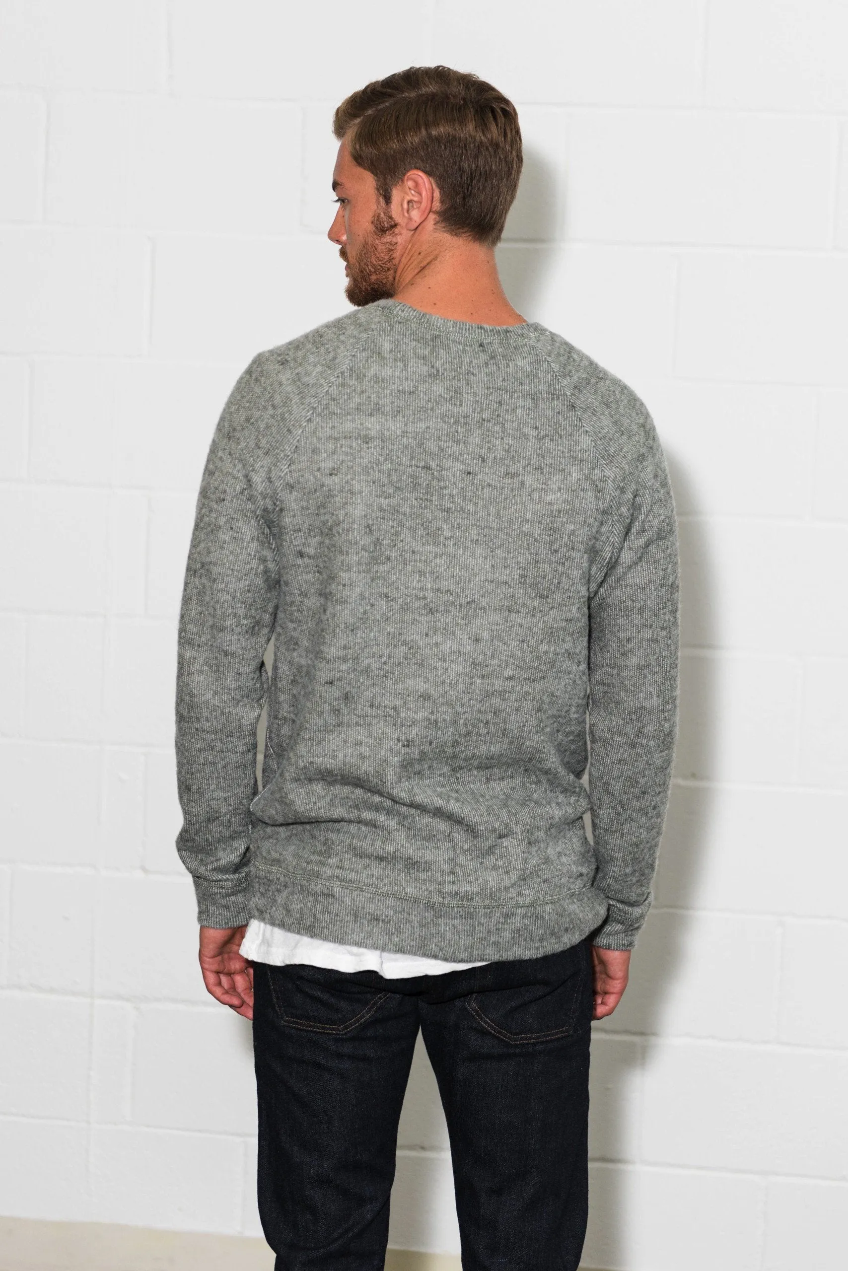 Men's Soft Knit Melange Kangaroo Pocket Pullover Sweater