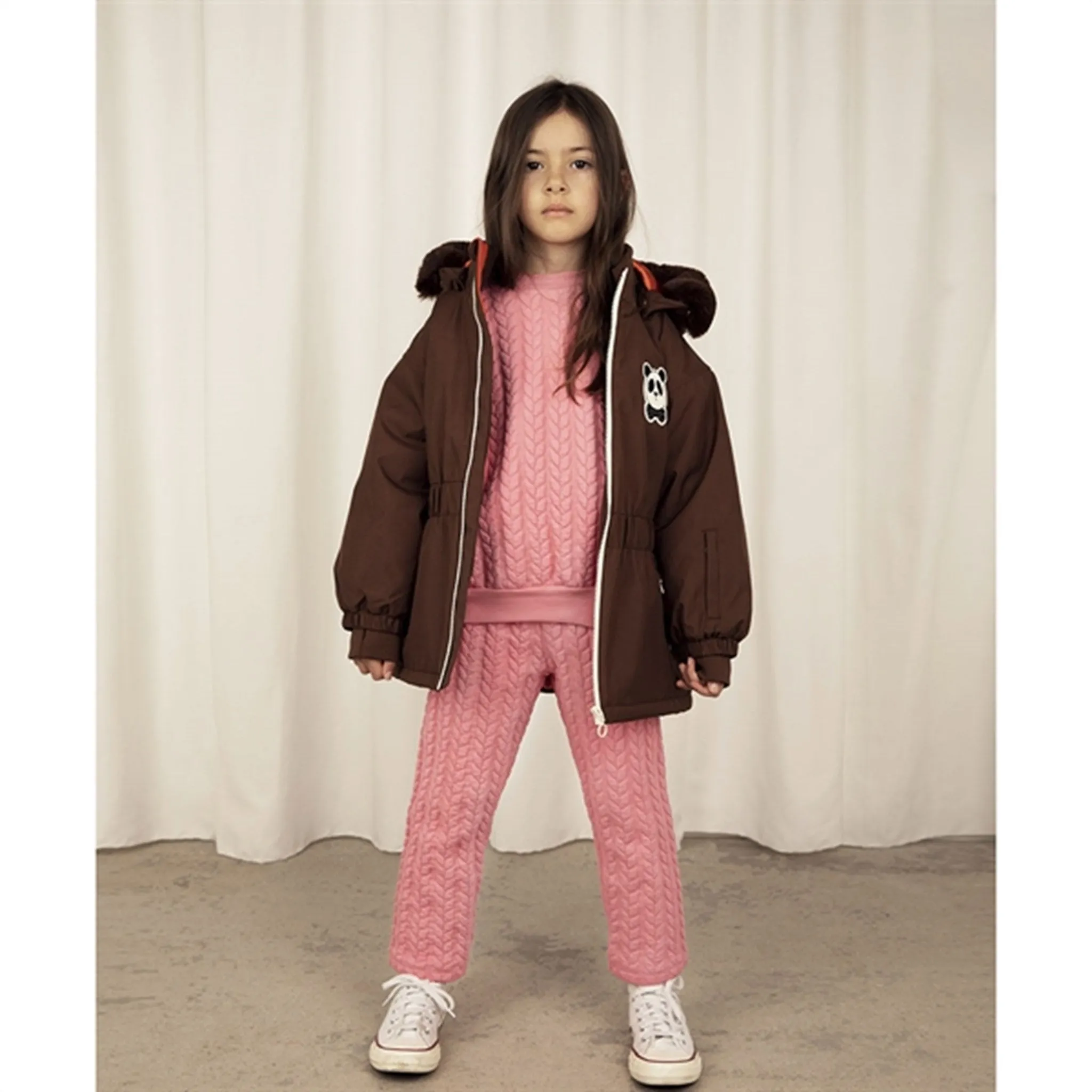 Mini Rodini Panda Soft Ski Jacket Brown