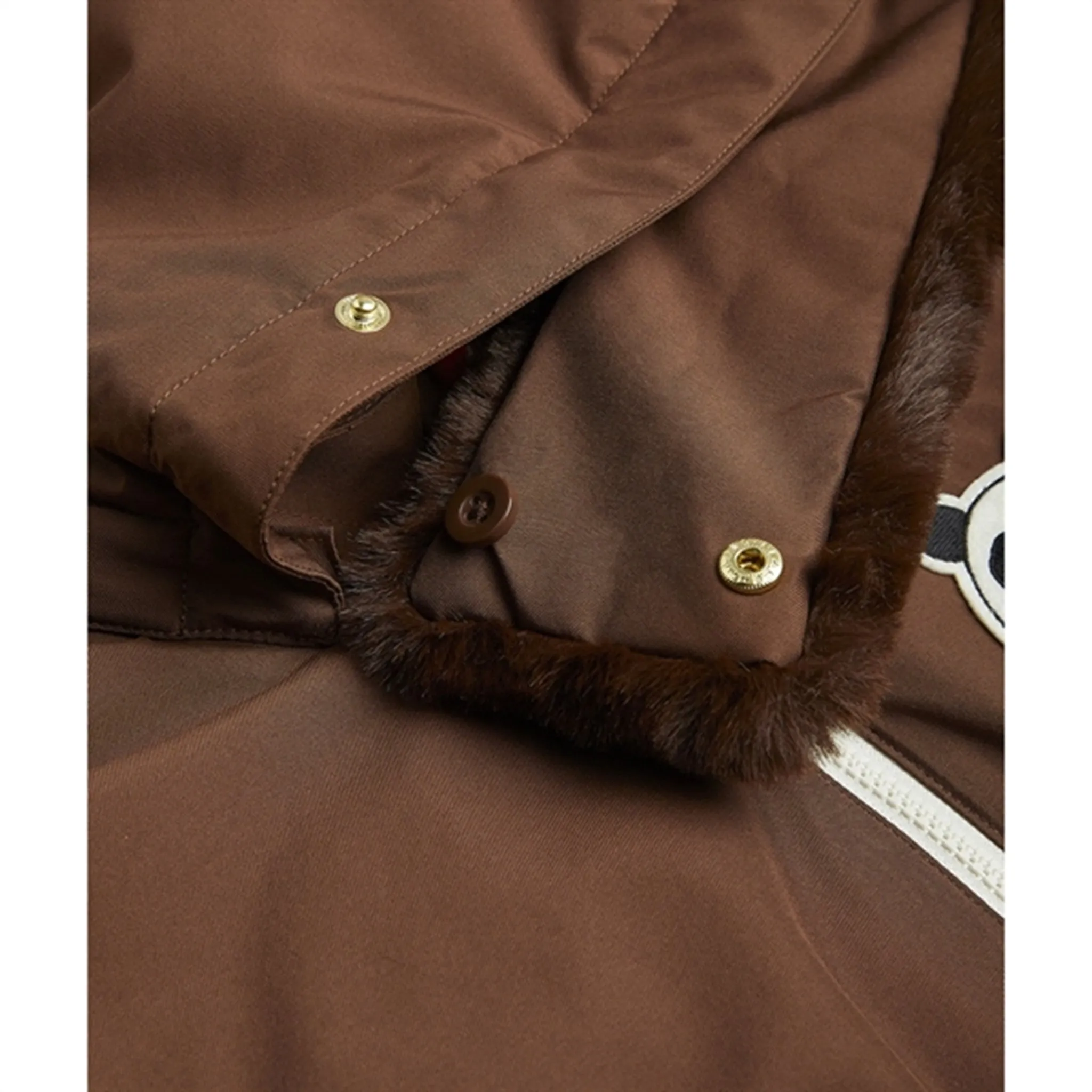 Mini Rodini Panda Soft Ski Jacket Brown