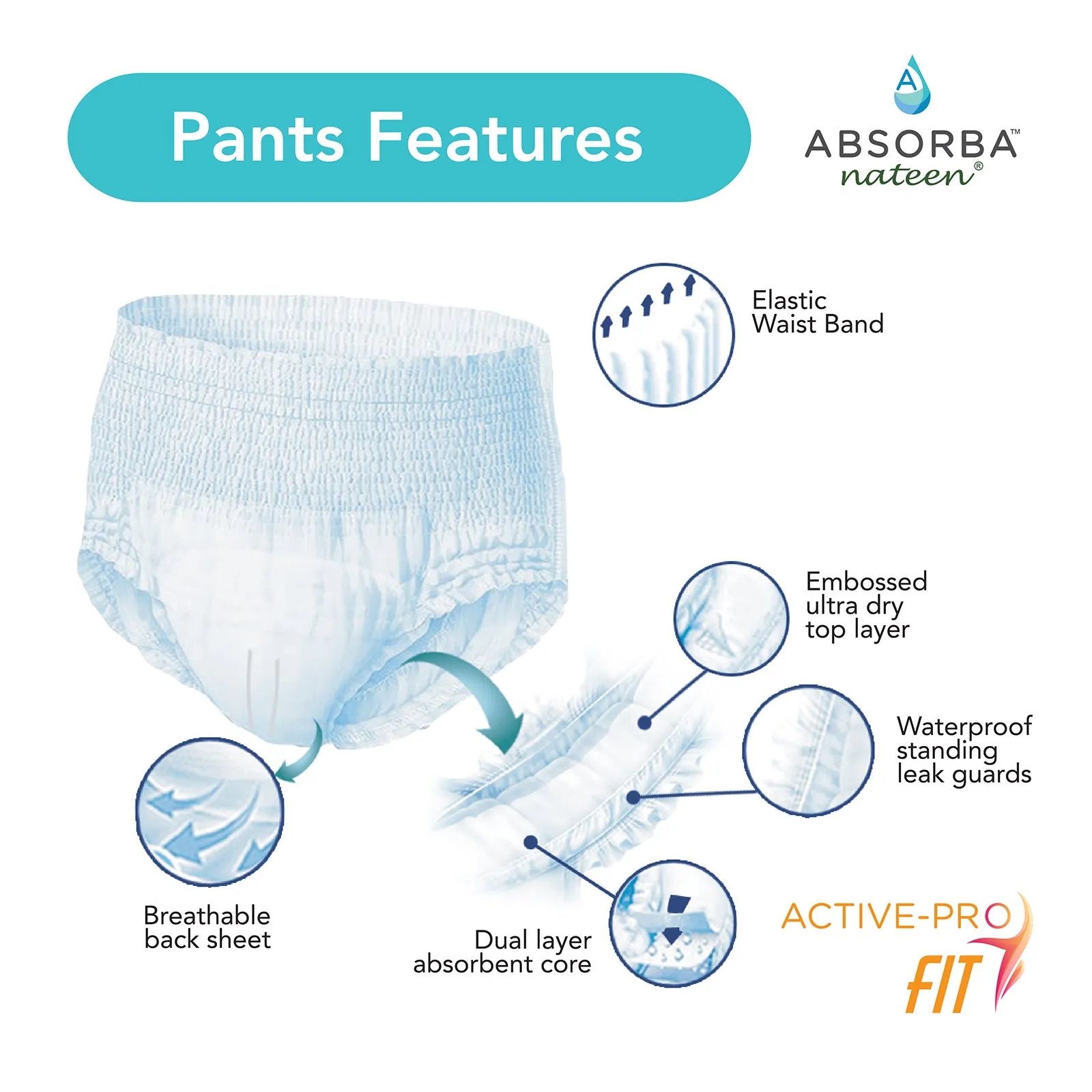 Nateen Afina Plus Pull Up Adult Pants 8s - XL