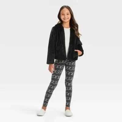 New - Girls' Faux Fur Zip-Up Jacket - Cat & Jack