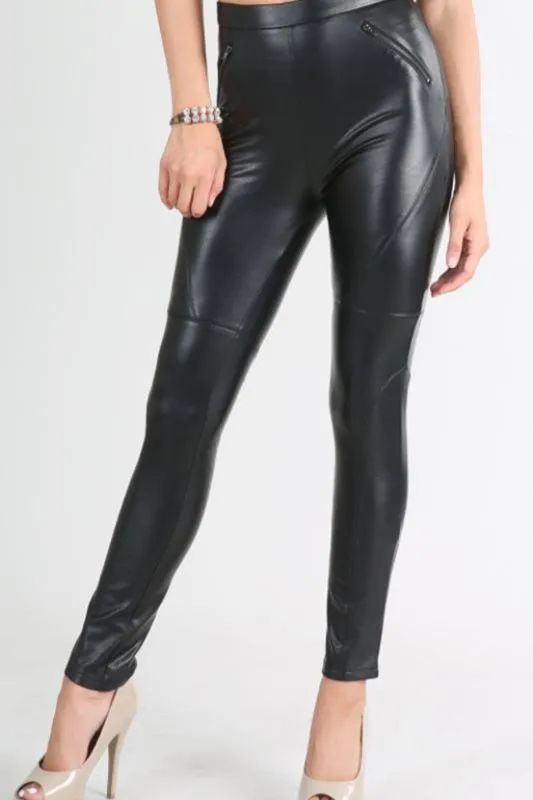 Nikibiki Faux Leather Leggings - Black