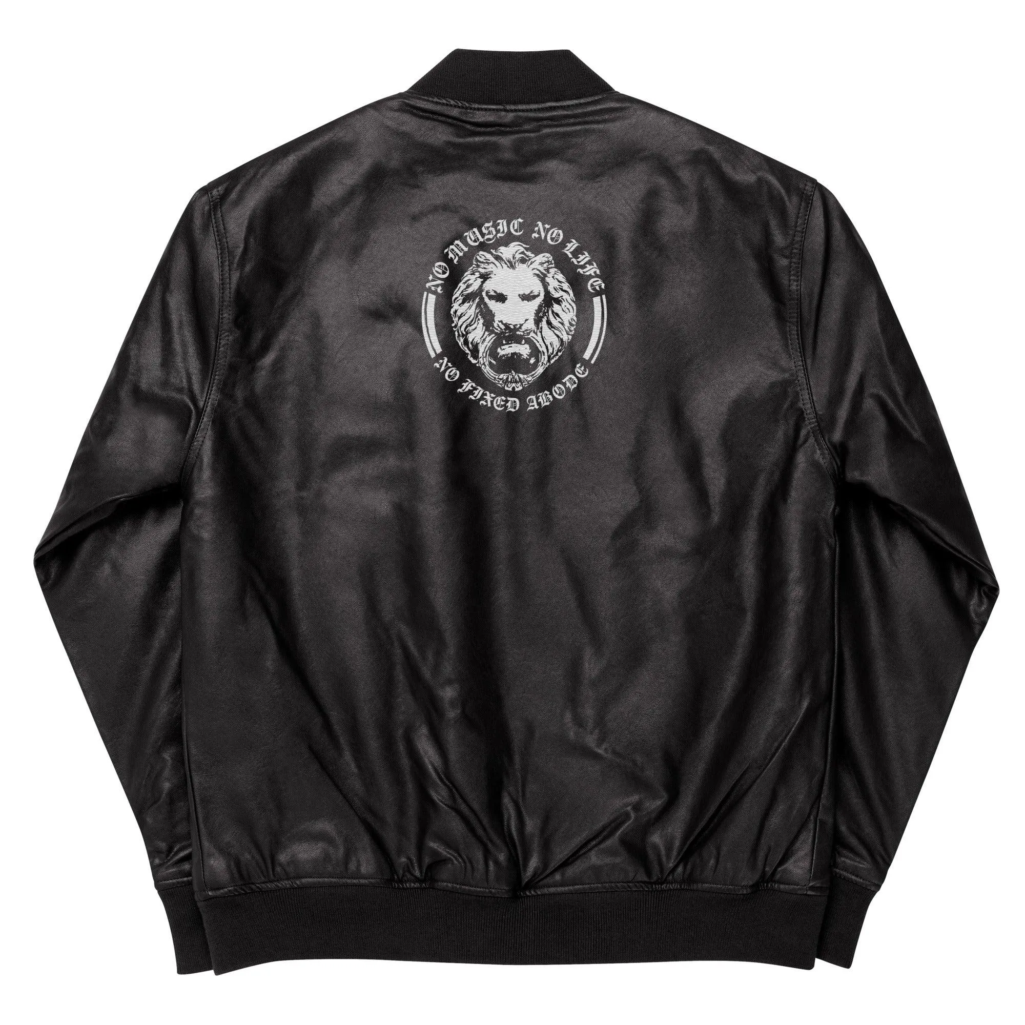 No Music No Life Leather Style Bomber Jacket