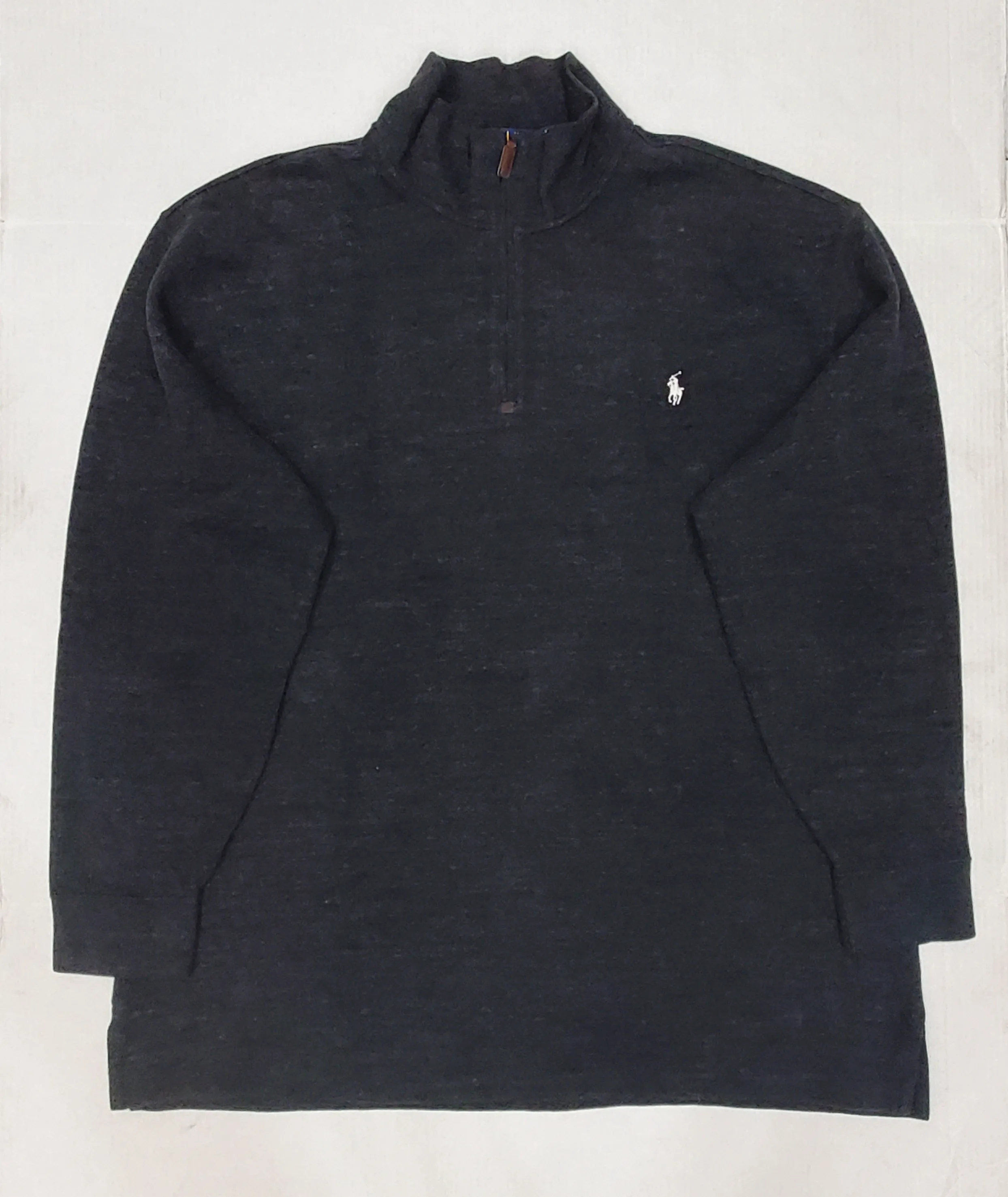 Nwt Polo Big & Tall Dark Grey w/White Horse Half-Zip Sweater