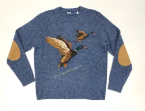 Nwt Polo Ralph Lauren Mallard Duck Suede Patch Wool Sweater