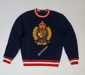 Nwt Polo Ralph Lauren Navy Crest Embroidered Sweatshirt