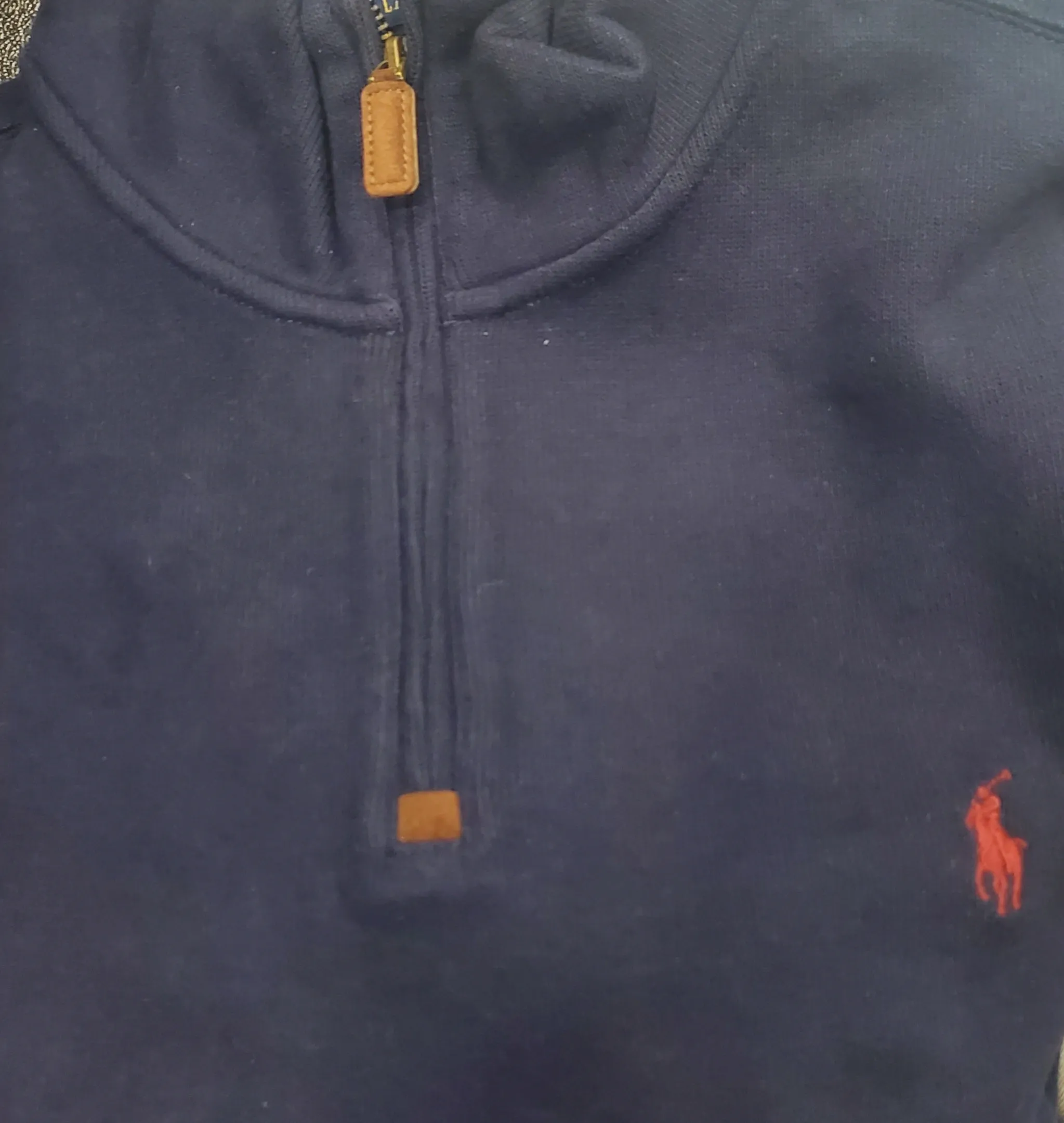 Nwt Polo Ralph Lauren Navy w/Burgundy Horse Half-Zip Sweater