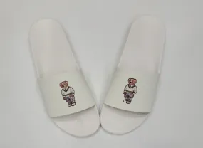 Nwt Polo Ralph Lauren White Sweater Teddy Bear Slides