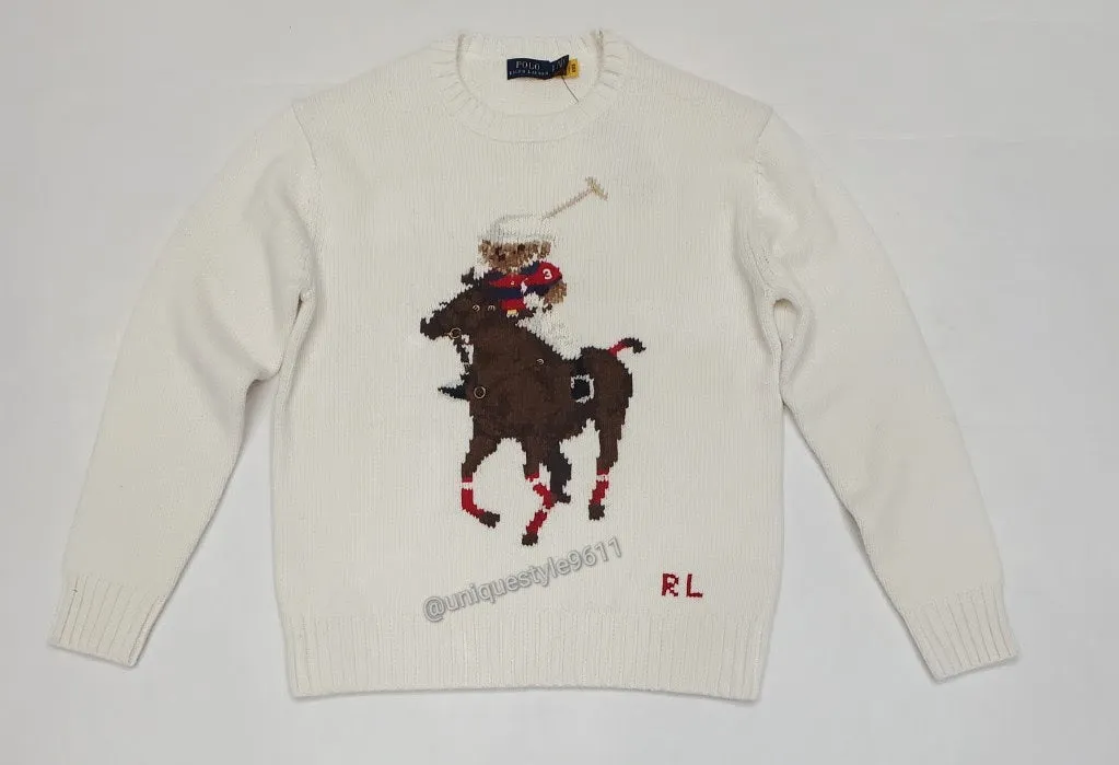 Nwt Polo Ralph Lauren Women's White Teddy Bear Sweater