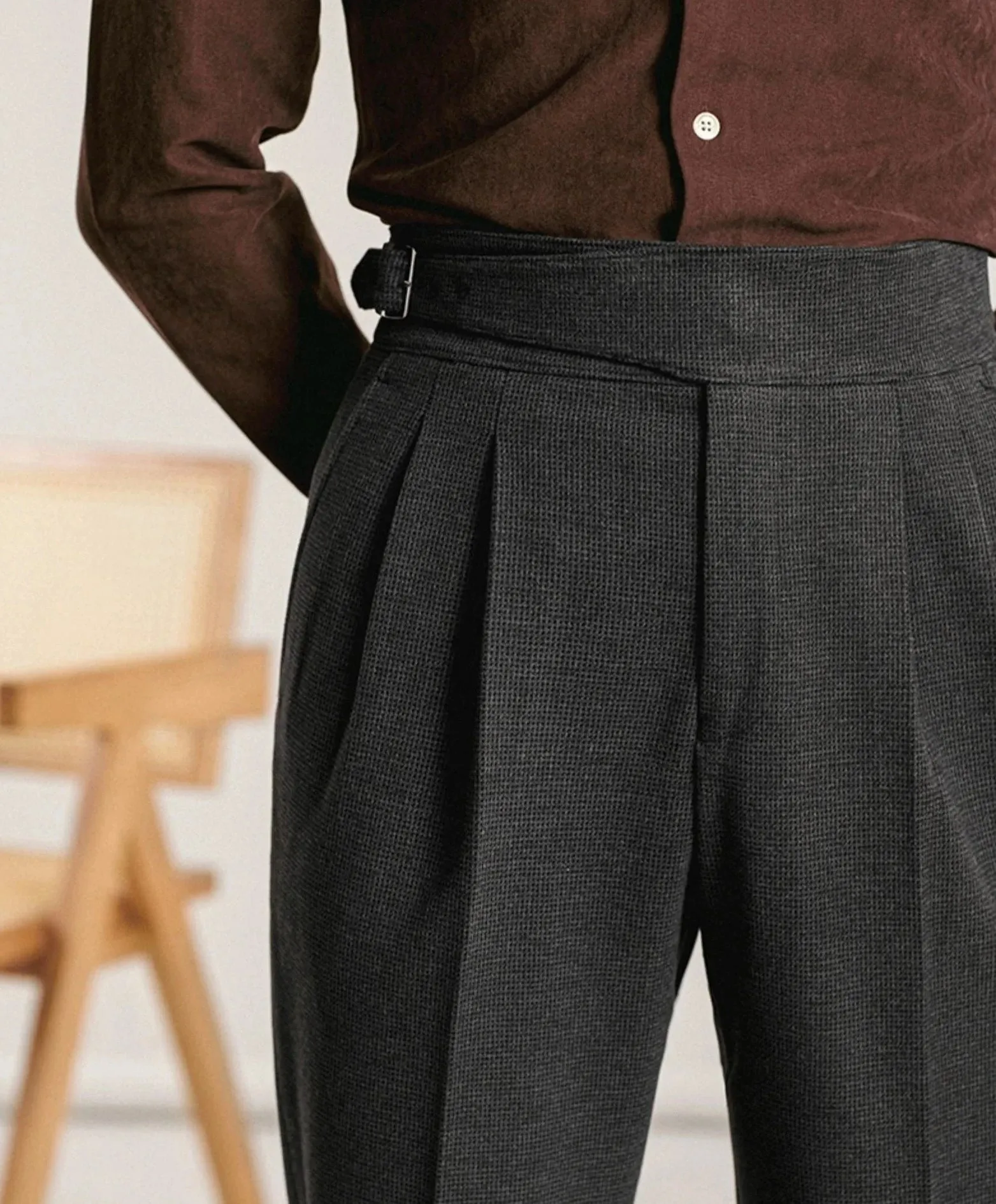 Office high waist gentleman trousers