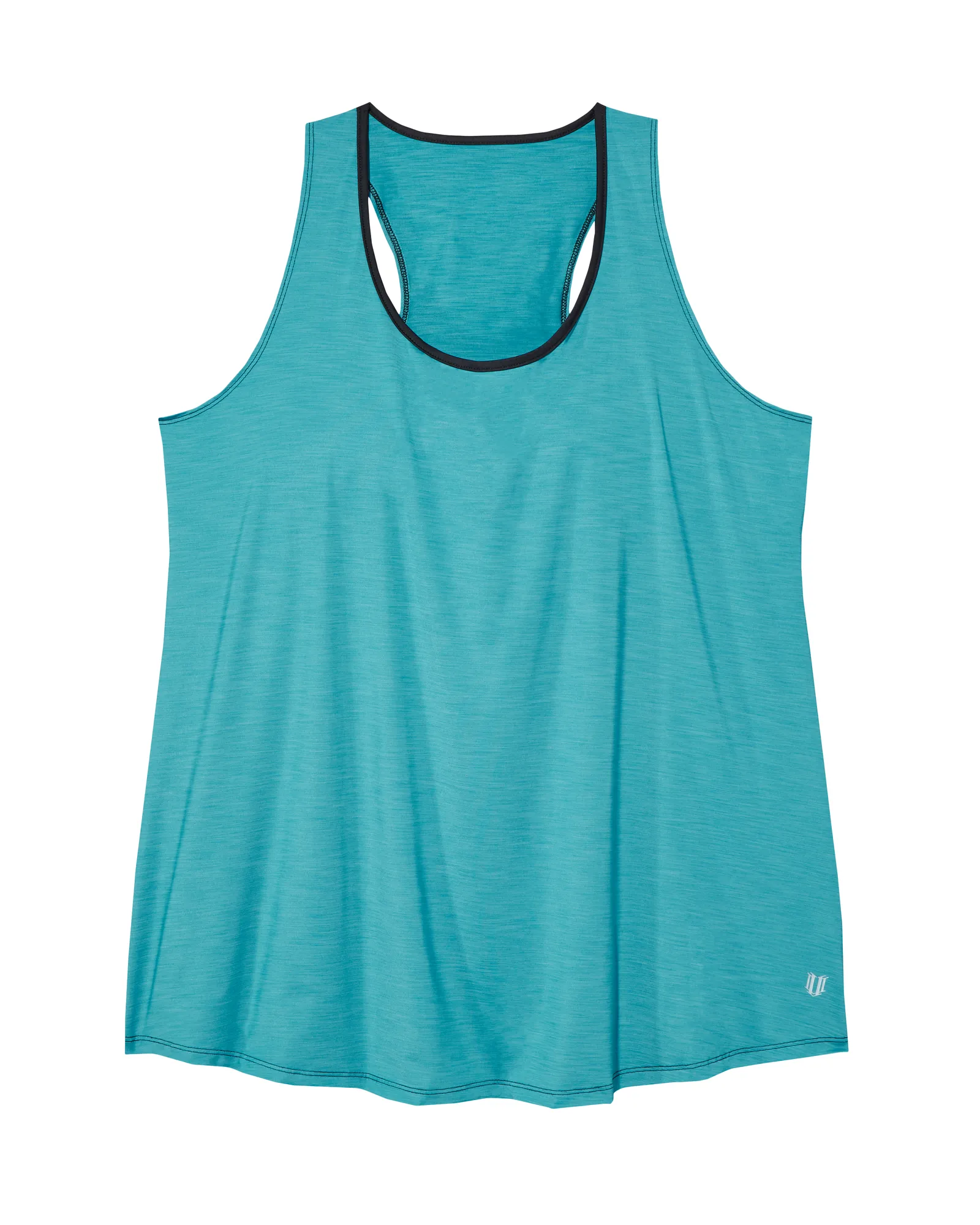 Poppy Tank with Draped Mesh Back | Turquoise / Black