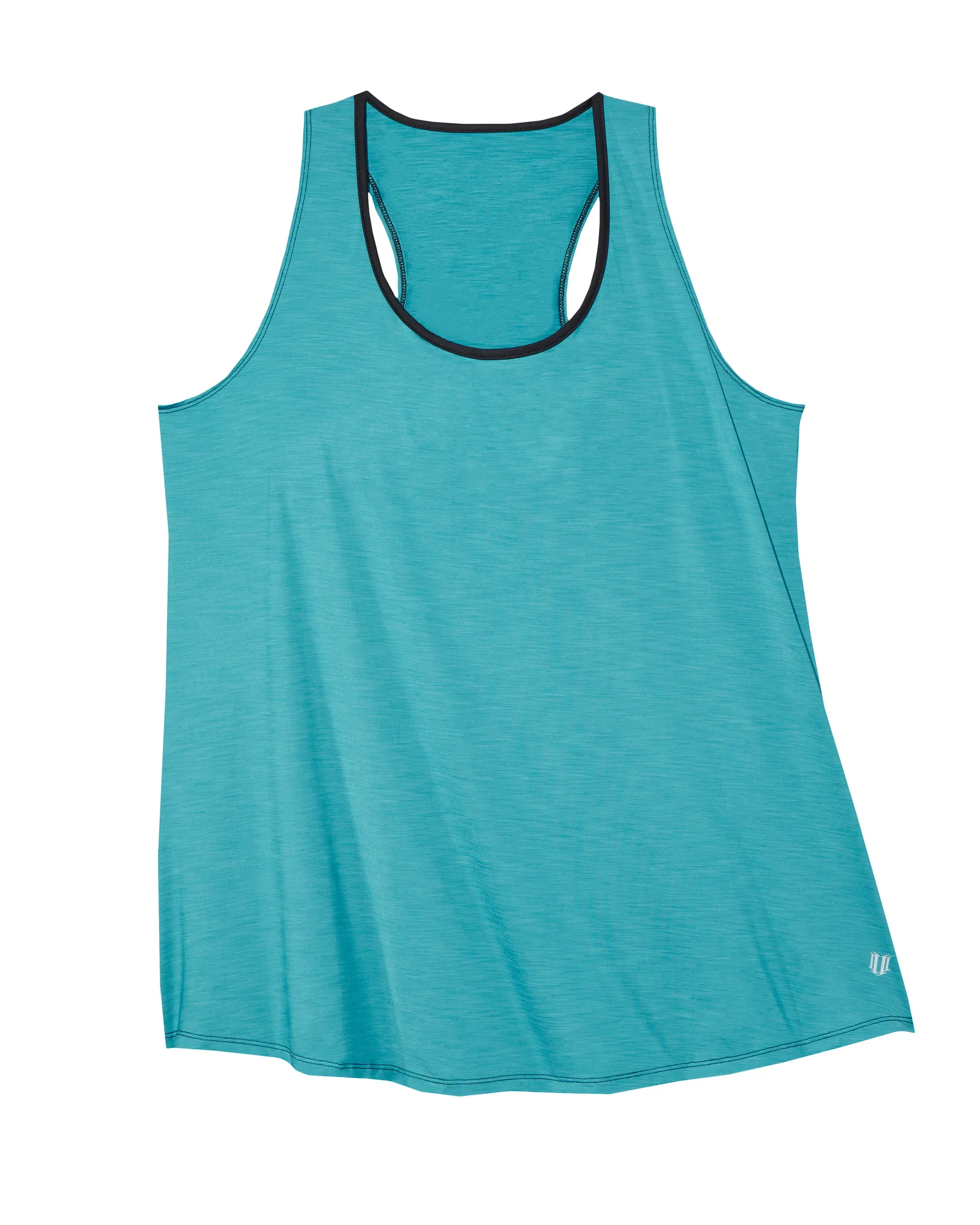 Poppy Tank with Draped Mesh Back | Turquoise / Black