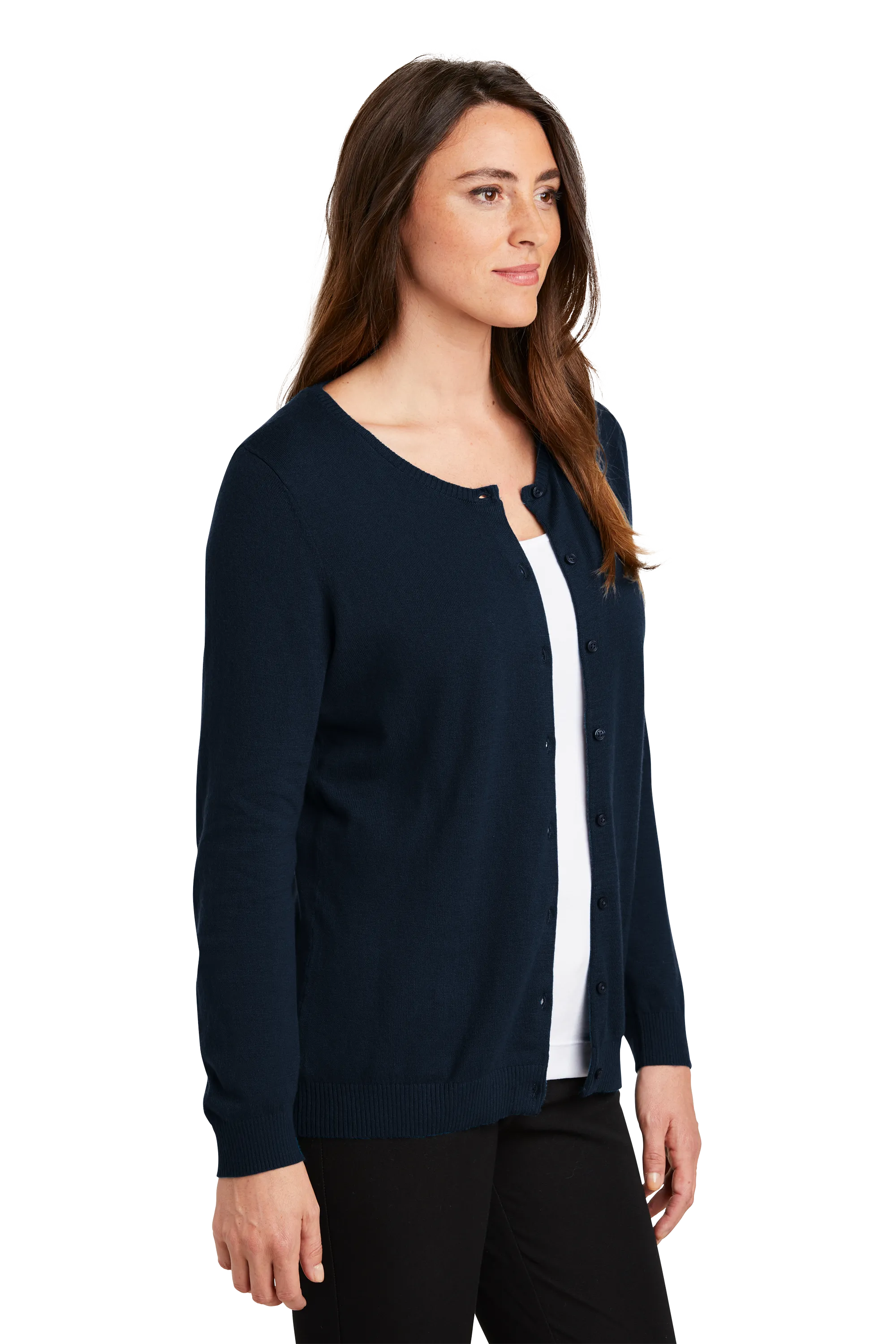 Port Authority® Women's Cardigan Sweater - Navy