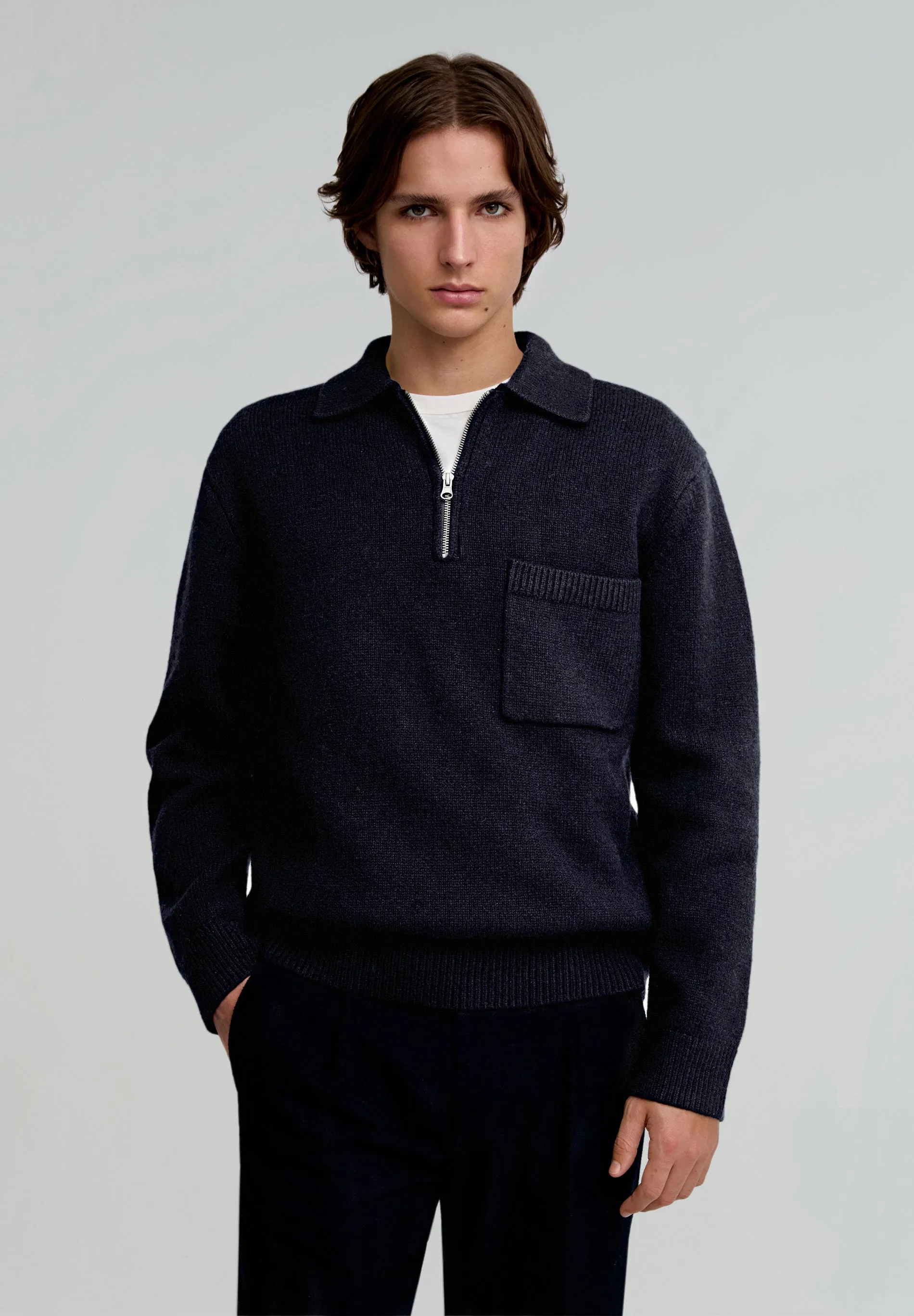 PREMIUM POLO SWEATER WITH ZIP