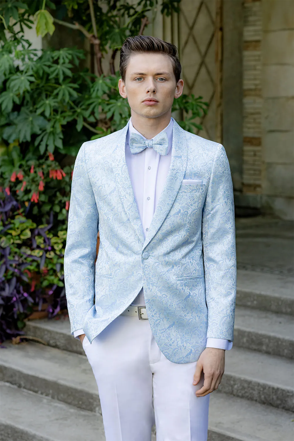 "Aries" Wedgewood Paisley Shawl Tuxedo Jacket (Separates)