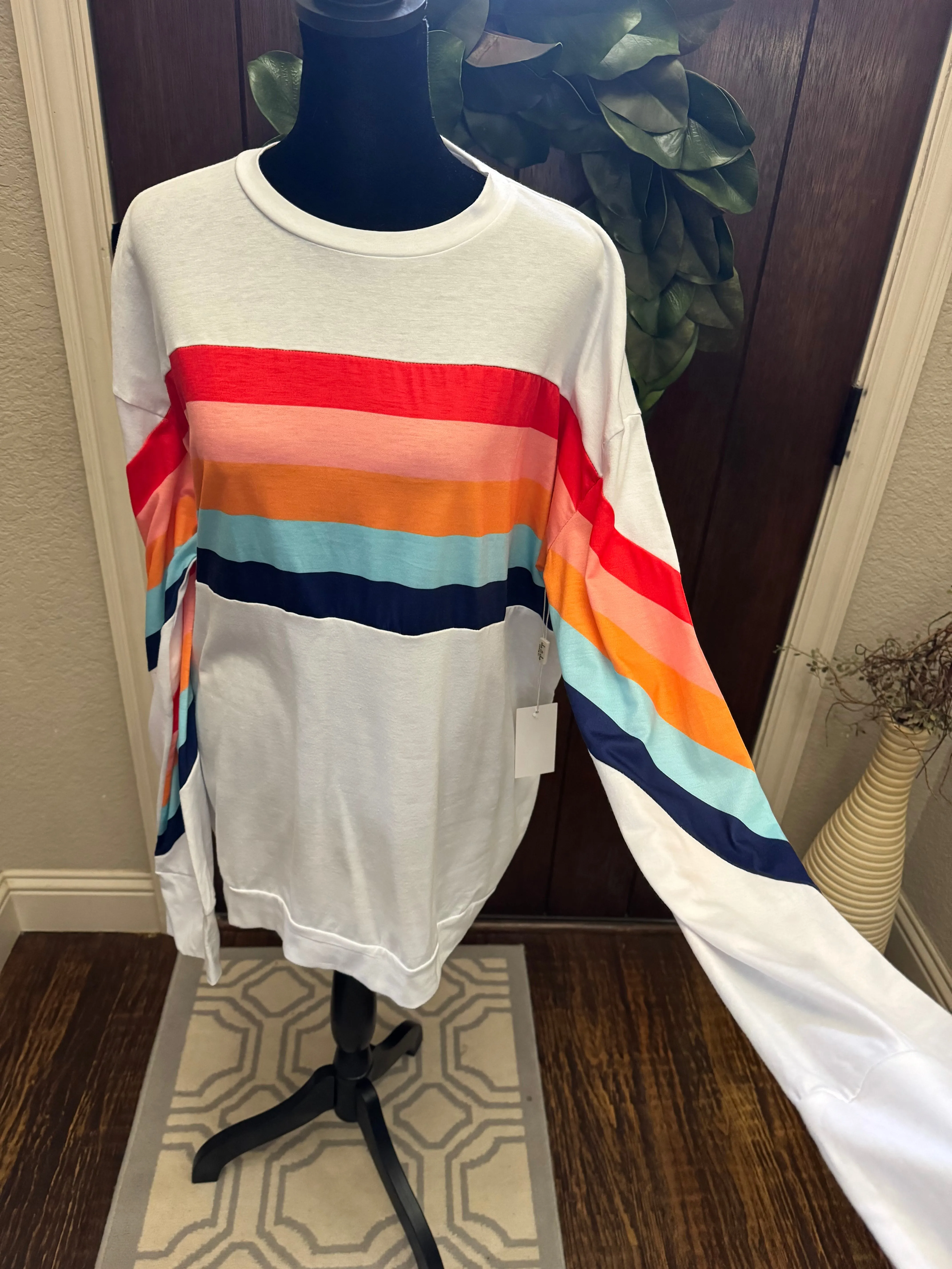 Rainbow Ribbon Stripe Top