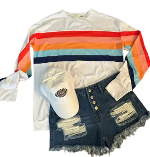 Rainbow Ribbon Stripe Top