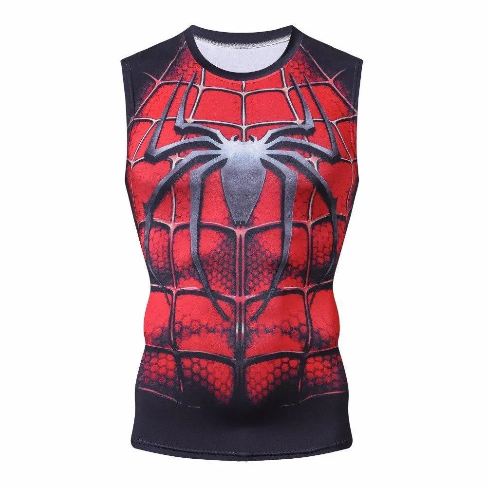 Red SPIDERMAN Compression Tank Top