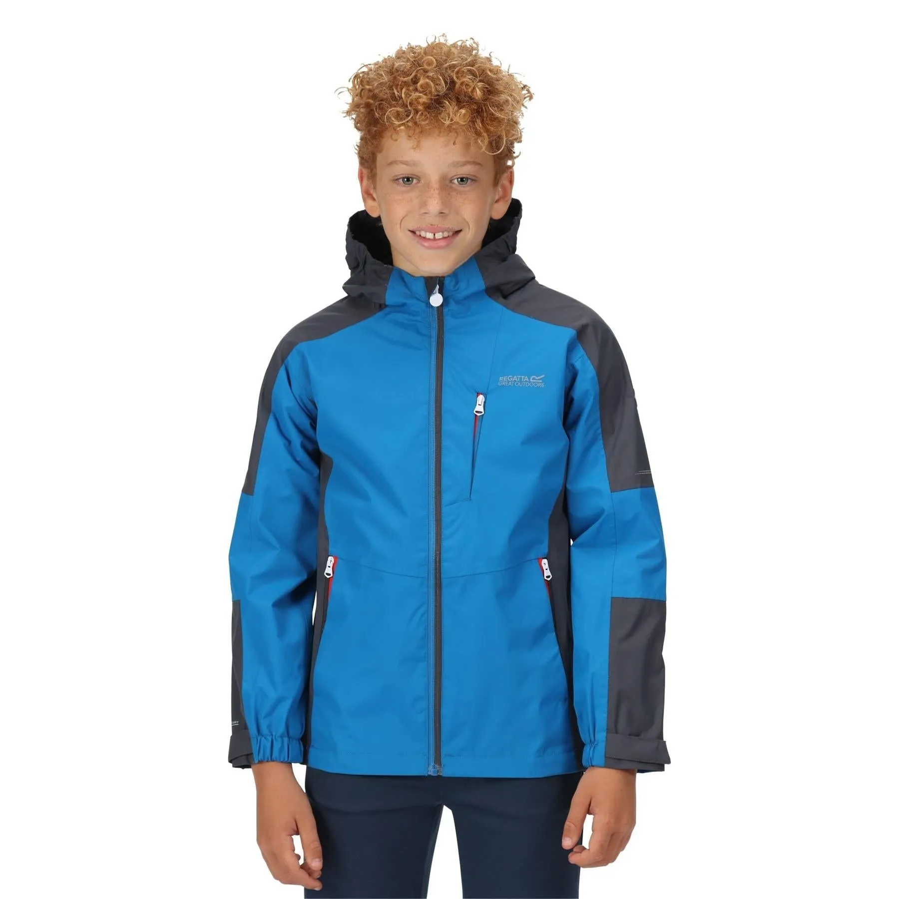 Regatta Kids Calderdale II Waterproof Hooded Zip Pocket Jacket