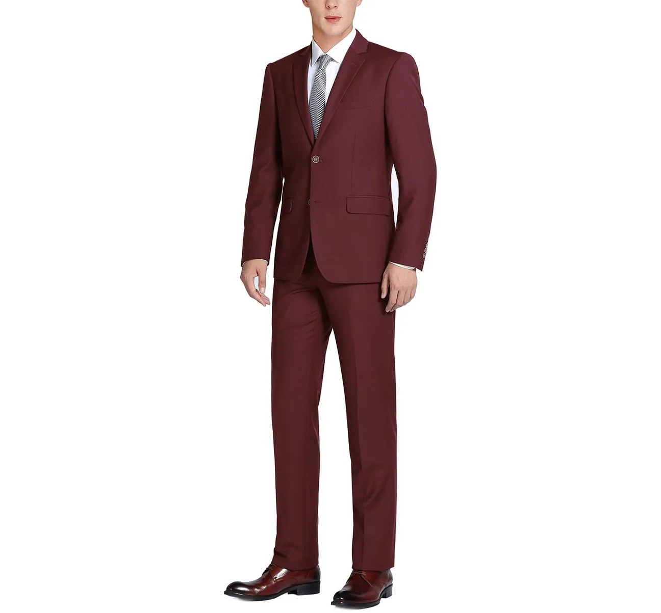 Renoir 201-8 Men's 2-Piece Single Breasted Notch Lapel Modern Fit Suit