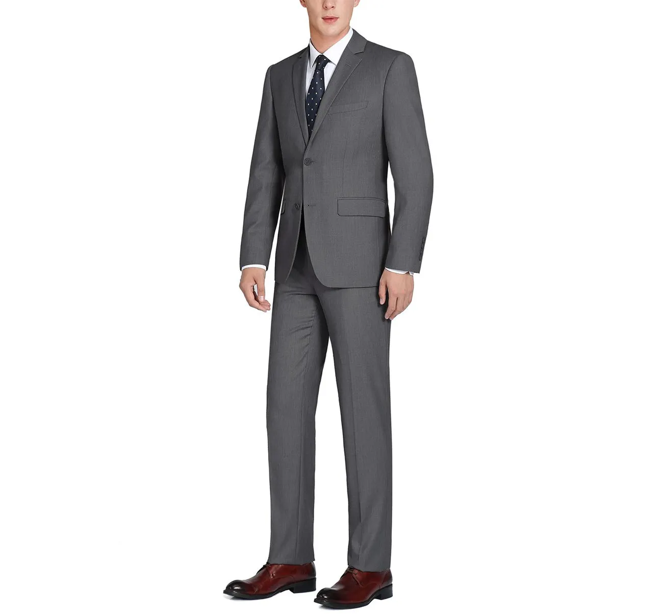 Renoir 202-1 Men's 2-Piece Single Breasted Notch Lapel Modern Fit Suit