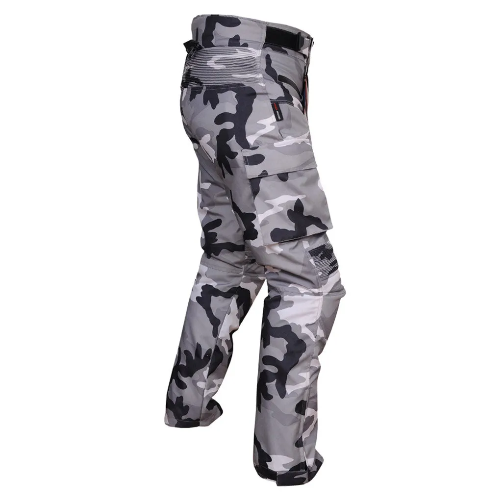 RIDERACT® Cordura Waterproof Motorcycle Pant TARZAN Camouflage Grey