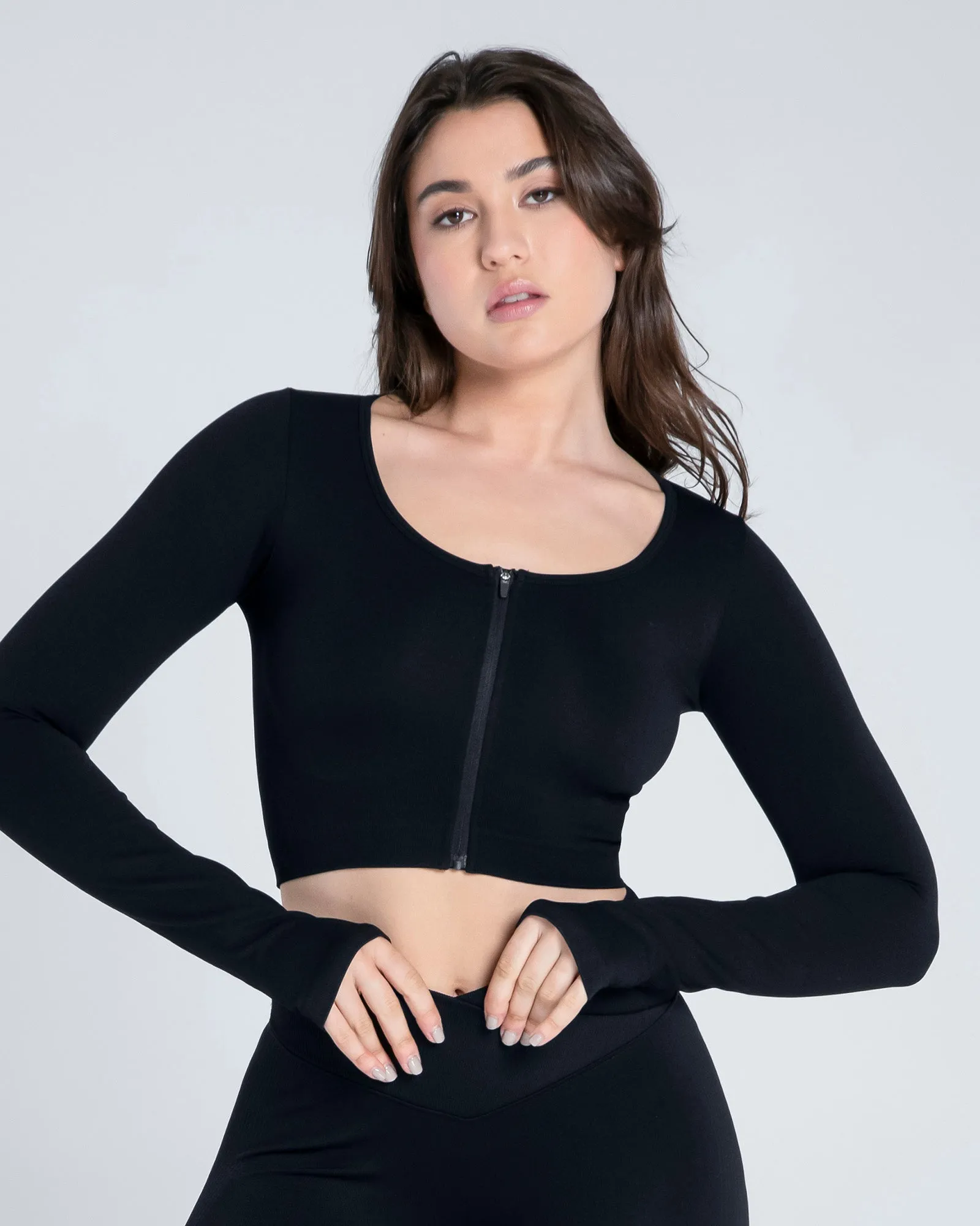 Seamless Zip-Up Sports Top