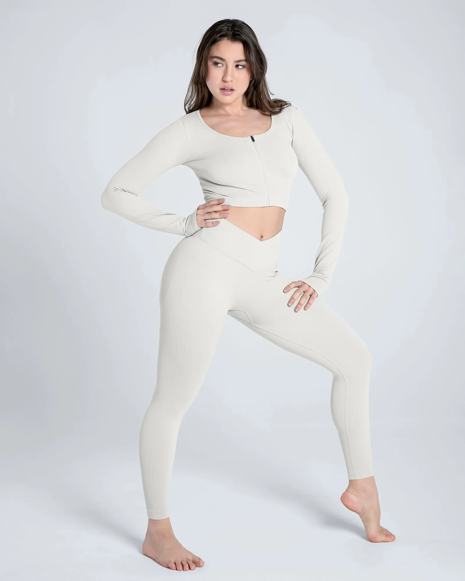 Seamless Zip-Up Sports Top