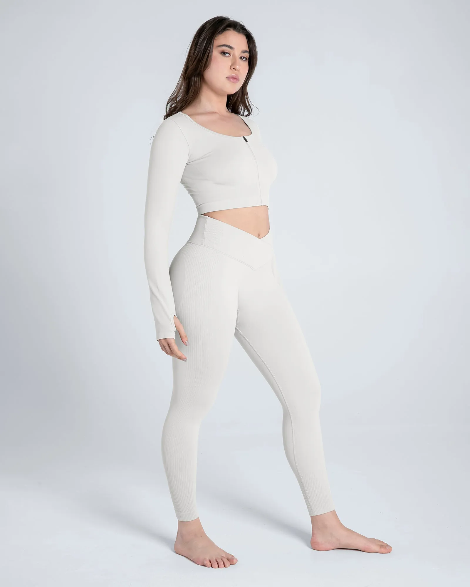 Seamless Zip-Up Sports Top