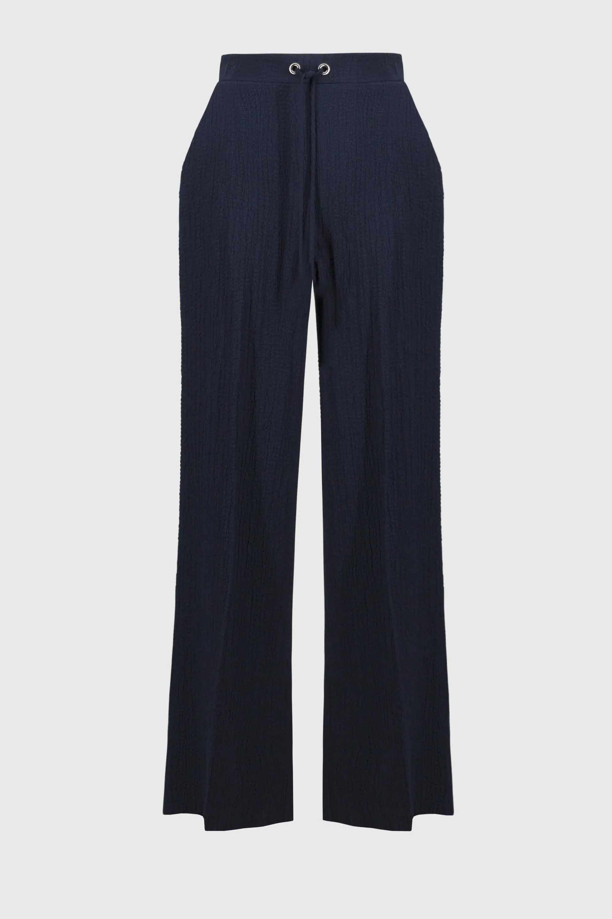 Seersucker Wide Leg Pull-On Pants