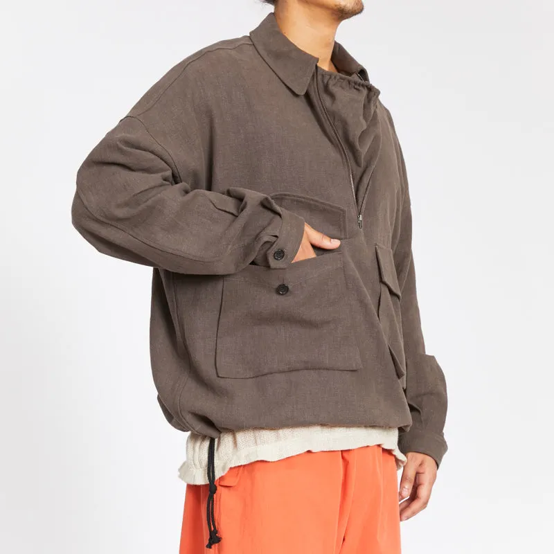 Skiff Pullover Jacket - Brown Ramie