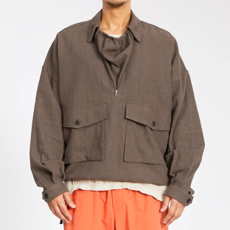 Skiff Pullover Jacket - Brown Ramie