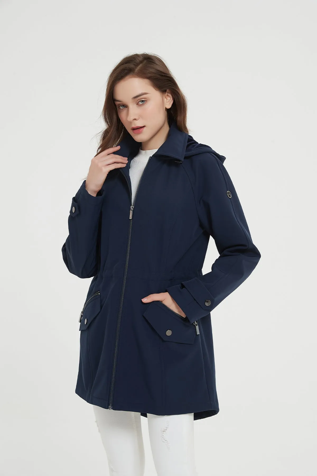 Softshell Raglan Sleeves Anorak Jacket With Hood