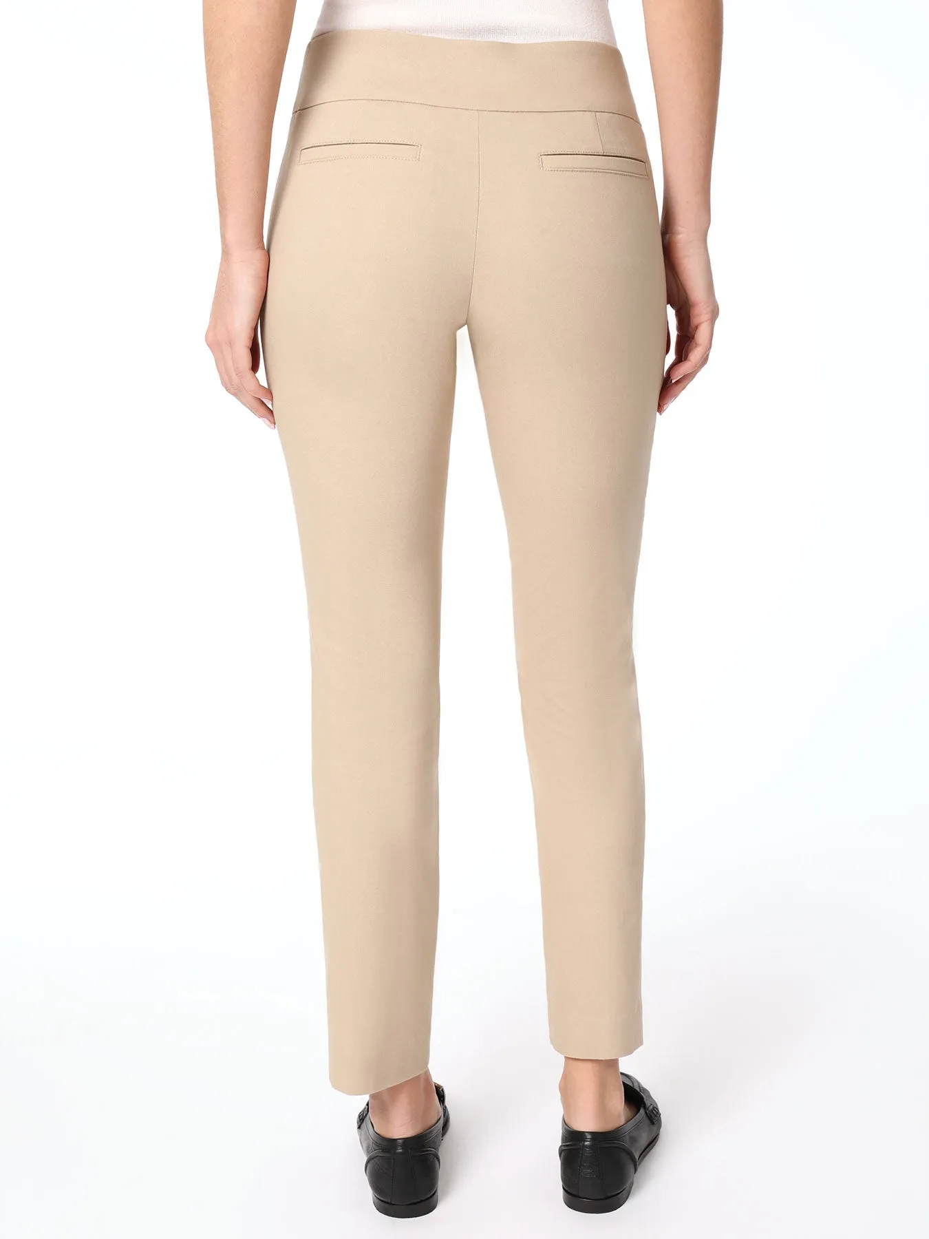 Solid Stretch Pull-On Straight Leg Pant