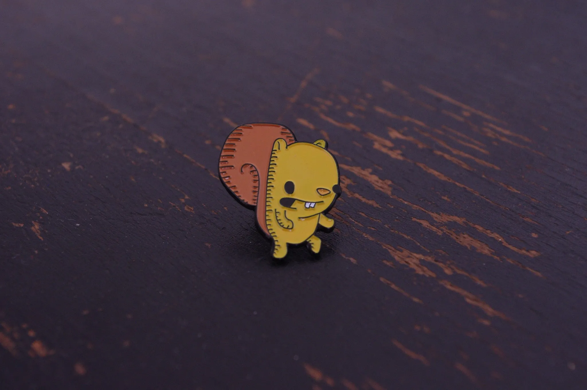 squirrel enamel pin